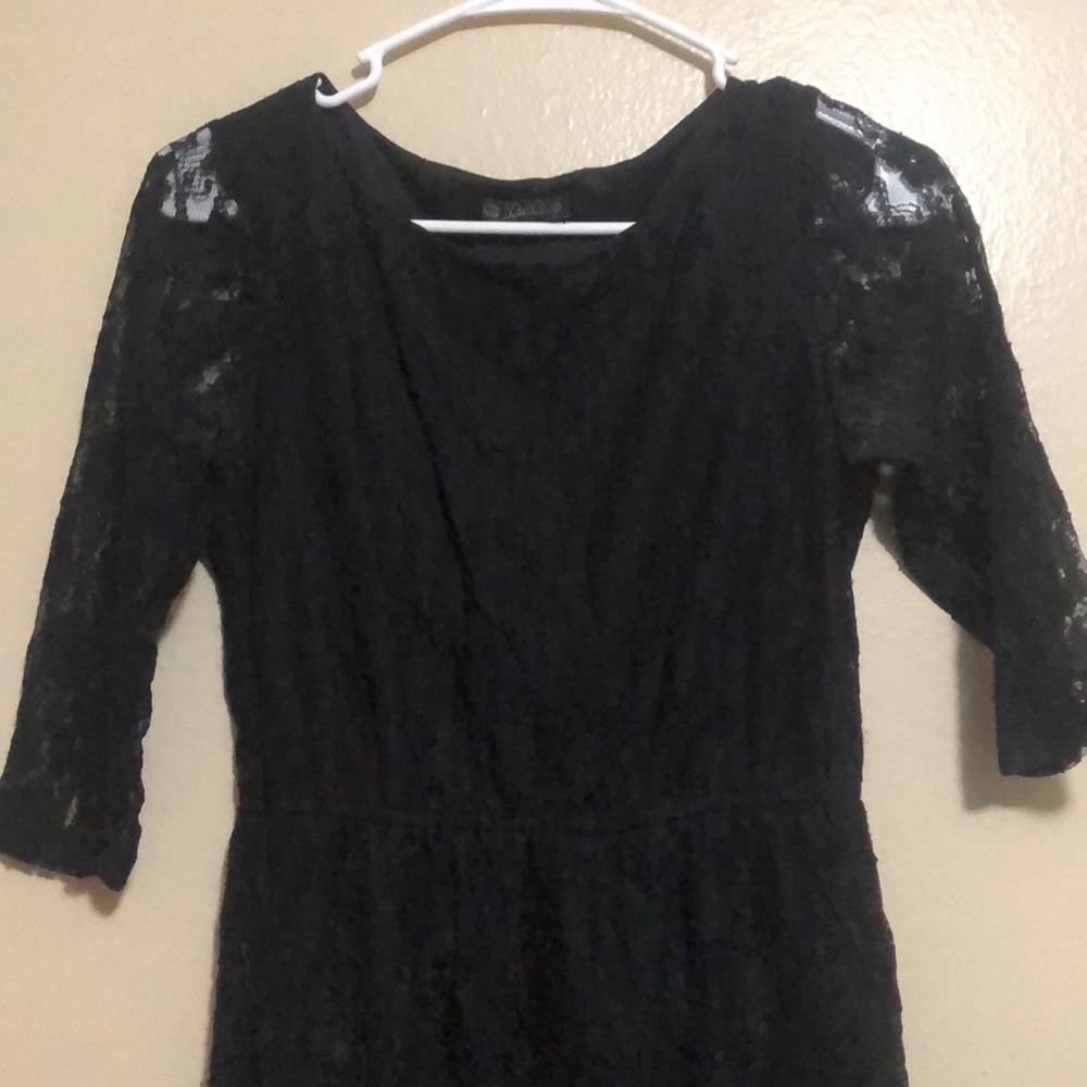 Embroidered black dress
